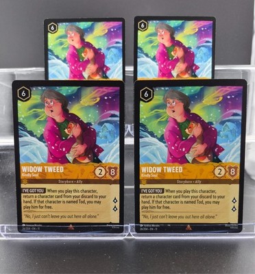 Disney Lorcana Widow Tweed -  Kindly Soul 26/204 Winterspell Rare 4 Cards