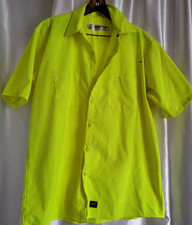 Red Kap Men SS Work Shirt XL Enhanced Visibility Neon Yellow Workwear