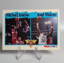 NBA Hoops 1991-92 League Leaders Michael Jordan Karl Malone #306 Bulls Jazz NBA