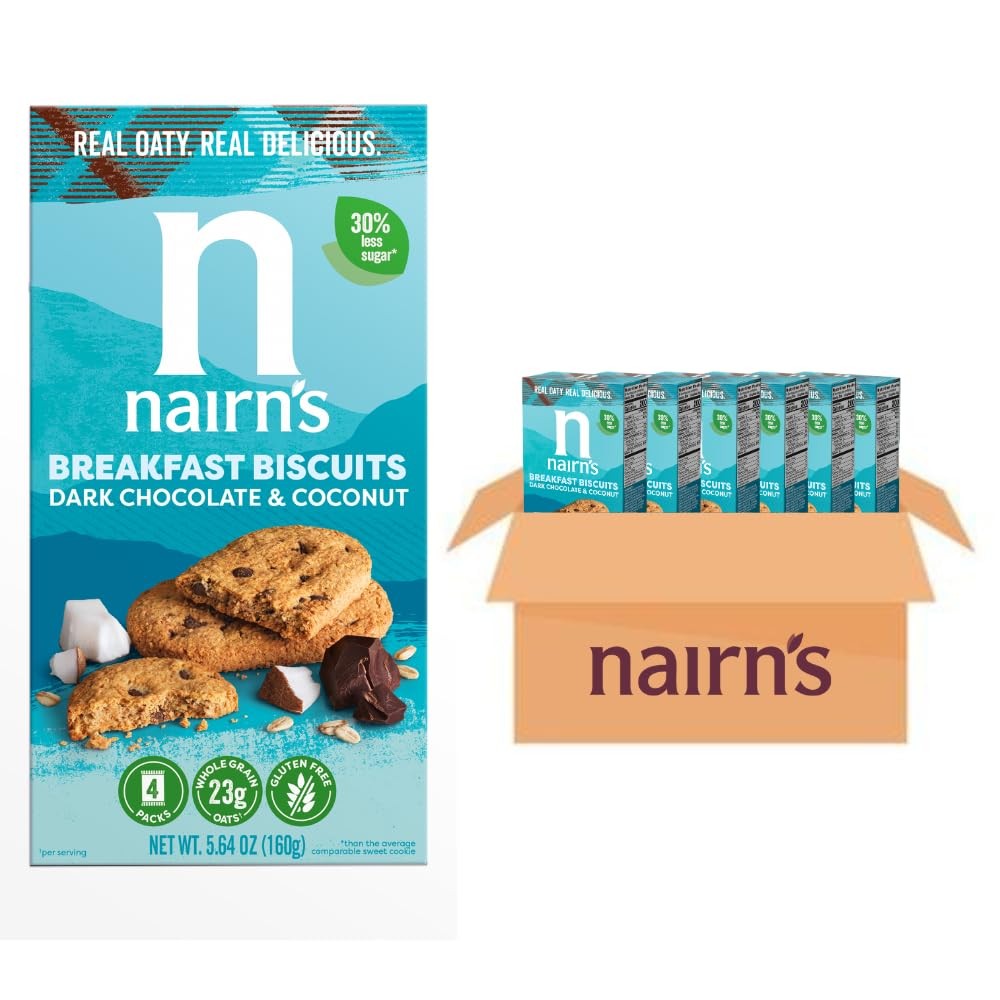 Nairn's Gluten Free Breakfast Biscuits Pack of 6 Healthy Oat Snacks