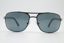 Vintage Sunglasses Persol 2407-S Black Silver Oval