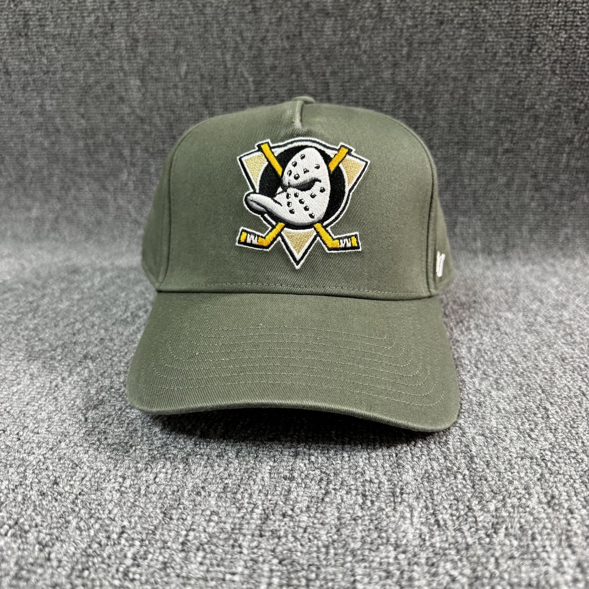 '47 Brand Anaheim Ducks NHL Olive Green Snapback Hat Throwback Logo