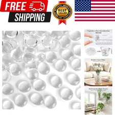 1Lb Flat Glass Marbles, Clear Flat Gems Transparent Aquarium Pebbles Vase Fil...