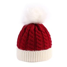 Christmas Hat Kids Knitted Santa Hat for Children Infant Baby Xmas Winter