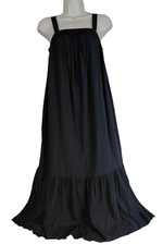 Old Navy Black Ruffled Midi Dress Small Vacation Resortwear Cruise Travel NEW