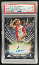 2023-24 Topps Chrome UEFA UCC Santigao Gimenez Black Lazer Auto #BLA-SG PSA 10