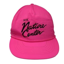 M.K Nature Center Snapback 5 Panel Cap Pink One Size Adjustable Rope Otto Cap