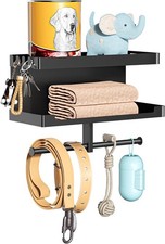 Dog Leash Holder for Wall, Leashes Hanger, Wall Mounted Dog Stuff Storage and...