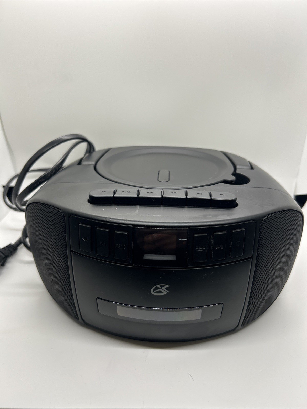 GPX BCA209B Portable Am/FM Boombox with CD and Cassette Player, Black 