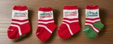 Vintage 50s 60s 4 Christmas knit stockings miniature mini Tiny