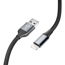 MFi-Certified Lightning to USB-A Braided Super-fast Charging Data Cable, Black
