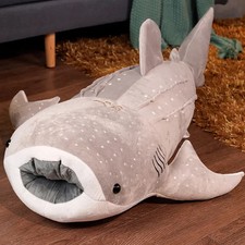 55cm Gray Whale Shark Plush Stuffed Animal Doll Soft Toy Kids Birthday Gift