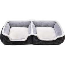 Dog Beds for Two Small Dogs, Double Cat Beds for Indoor Cats, Super Soft Wash...
