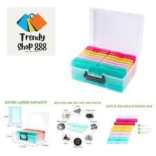 Photo Storage Box 5" x 7", 18 Inner Extra Large Photo Organizer Container, Pl...