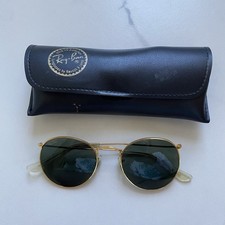 Vintage 1970s 70s Ray-Ban Round Gold Classic Sunglasses B L Bausch Lomb