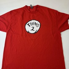 Thing 2 Shirt Mens XL Red Dr Seuss Cat In The Hat Costume Tee Graphic Funny