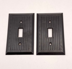 Vintage Bakelite Switchplates, Dark Brown (Lot of 2)