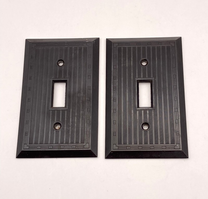 Vintage Bakelite Switchplates, Dark Brown (Lot of 2)