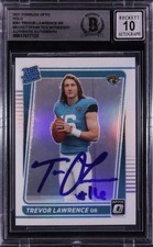 Trevor Lawrence Signed 2021 Donruss Optic Holo #207 RR RC BGS Auto 10