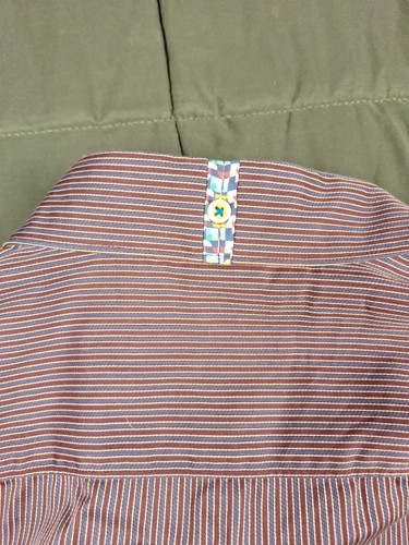 Robert Graham X Shirt Mens Large Fit Striped Multi color Flip Cuff Rodeo Western - Picture 10 of 11