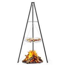 Schwenkgrill Dreibein Schwenker Holzkohlegrill Höhenverstellbar Camping Garten