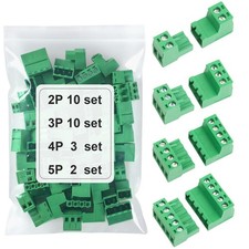 25 Set 5.08mm Pitch Screw Terminal Block Connector Pluggable 2/3/4/5 Pin