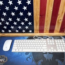 Apple A1243 Wired Keyboard and Magic Mouse A1296 Wireless Bundle