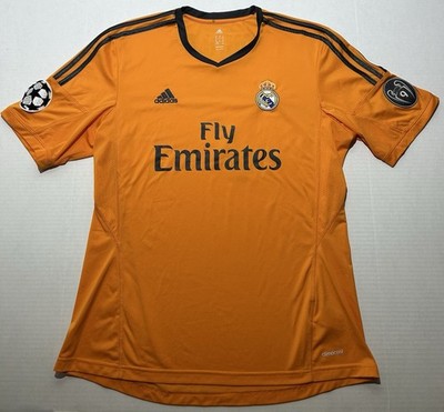 2013/14 Real Madrid Third Jersey Orange Ronaldo #7 Men s US Size XL Soccer EUC