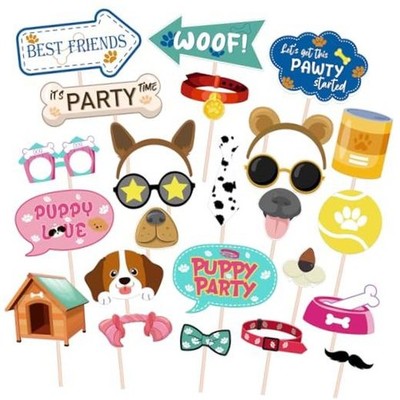 Maicaiffe Dog Photo Booth Props - 25 Pcs Puppy Party Selfie Props Favors