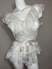Vintage Victoria s Secret Set Lace Teddy Panty Set Union Tag USA S Gold Crown