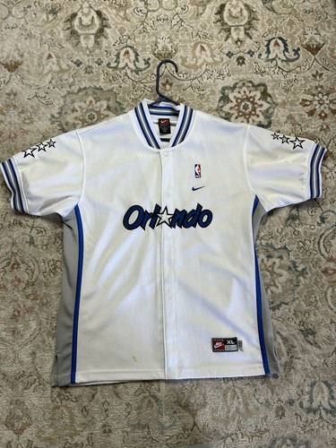Vintage 90s Orlando Magic Nike Warm Up Top Snap Closure Mens XL