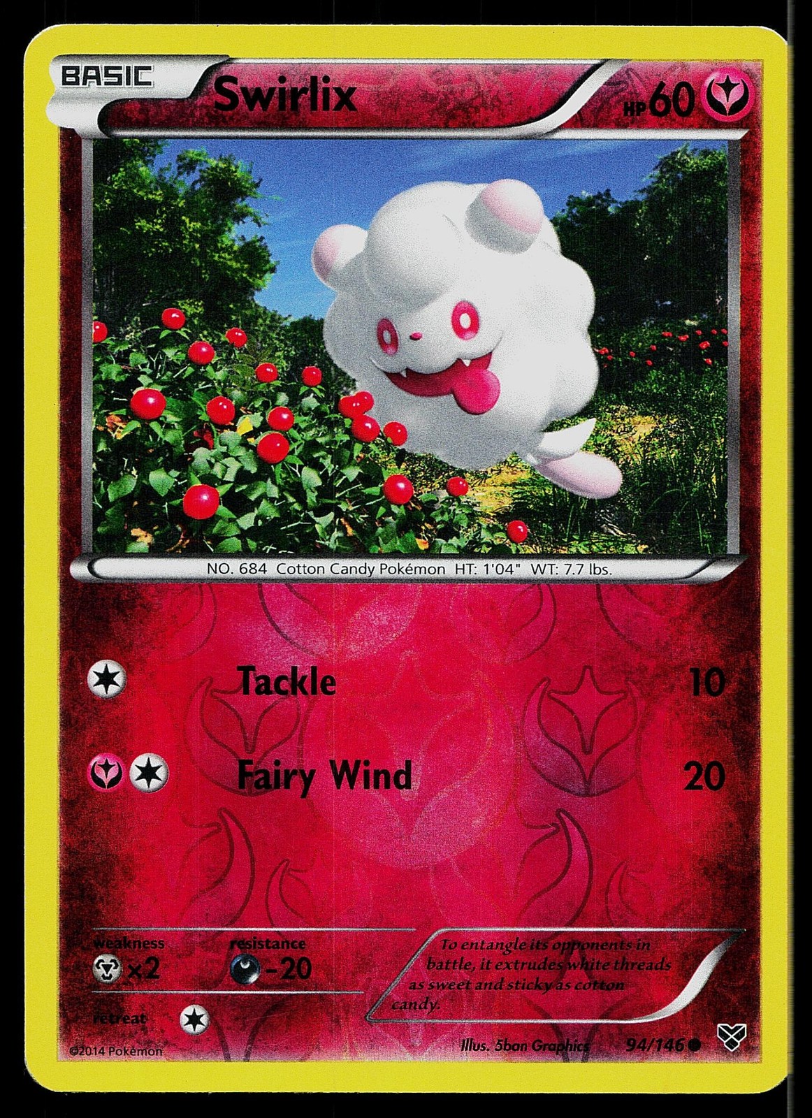Pokemon Card XY Swirlix 94/146 Common Reverse Holo