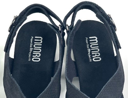 Munro Jenny Black Lizard Print Nubuck Sandals Womens Size 8.5M Slingback USA New - Picture 8 of 10