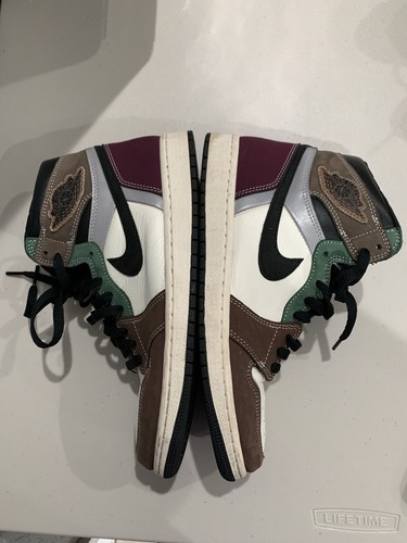 Air Jordan 1 High OG Hand Crafted Multicolor Classic Rare Brown Purple Green 10
