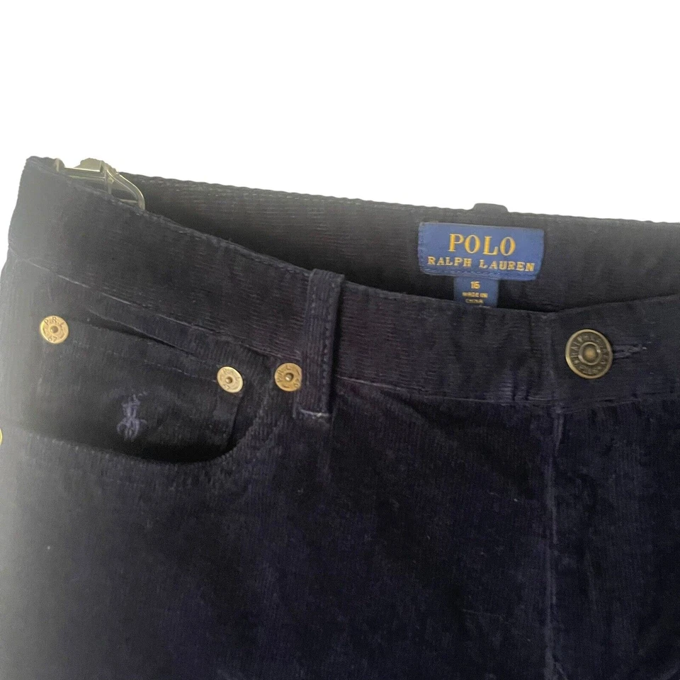 Polo Ralph Lauren 男童 16 码海军蓝灯芯绒紧身裤 — 第 4/4 张图片