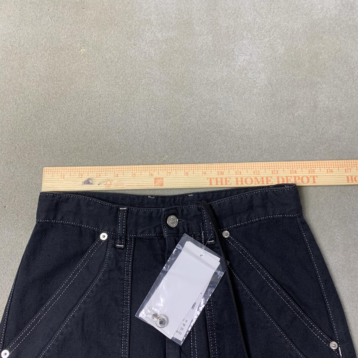 MM6 Maison Margiela Long Cargo Skirt Womens 38 Black Cotton Denim