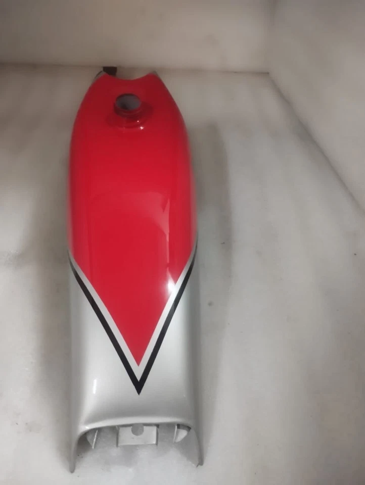 Ajuste para Honda TL 125 S BJ 1978 modelo acero rojo plata pintado tanque de combustible + tapa Foto 4 de 4