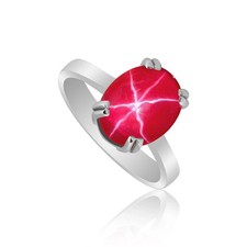 8 Ct Natural 6 Rays Red Star Ruby Ring 925 Sterling Silver Handmade All Sizes