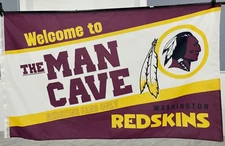 Washington Redskins Commanders Welcome to MANCAVE REDSKINS FANS ONLY 3x5 Ft Flag