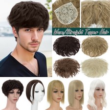 US Full Head Toupee Topper Hairpiece Cover Clip In as Human Hair Extension Bangs