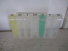 Plastic Medicine Pill Box/Case, Spring Loaded Compartments