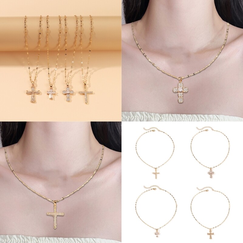Crucifix Pendant Necklace with Shimmering Zirconia Accessory for Everyday Wear eBay