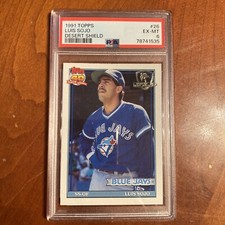 1991 TOPPS DESERT SHIELD #26 LUIS SOJO PSA 6 BLUE JAYS