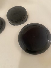 LENS COVERS/CAPS FOR CAMERAS - Various Sizes - 3 Black; 1 Clear
