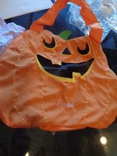 Pottery Barn Kids Halloween Tote pumpkin treat bag mono Preslie  New wo tag