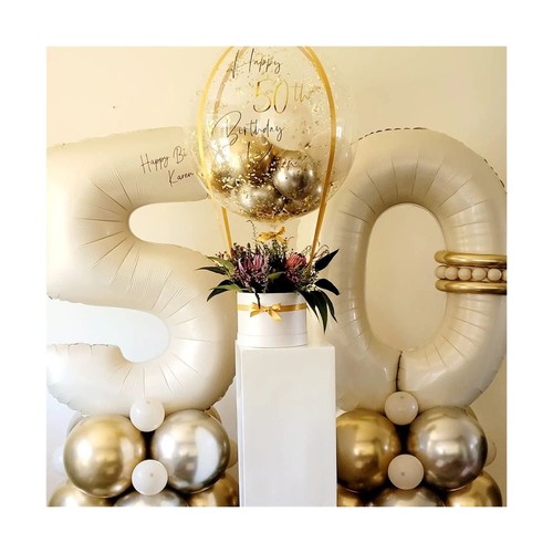 40 Zoll Beige Zahl 1 Luftballon für 1. Geburtstag Dekoration, Groß Selbstaufblasend... - Bild 5 von 10