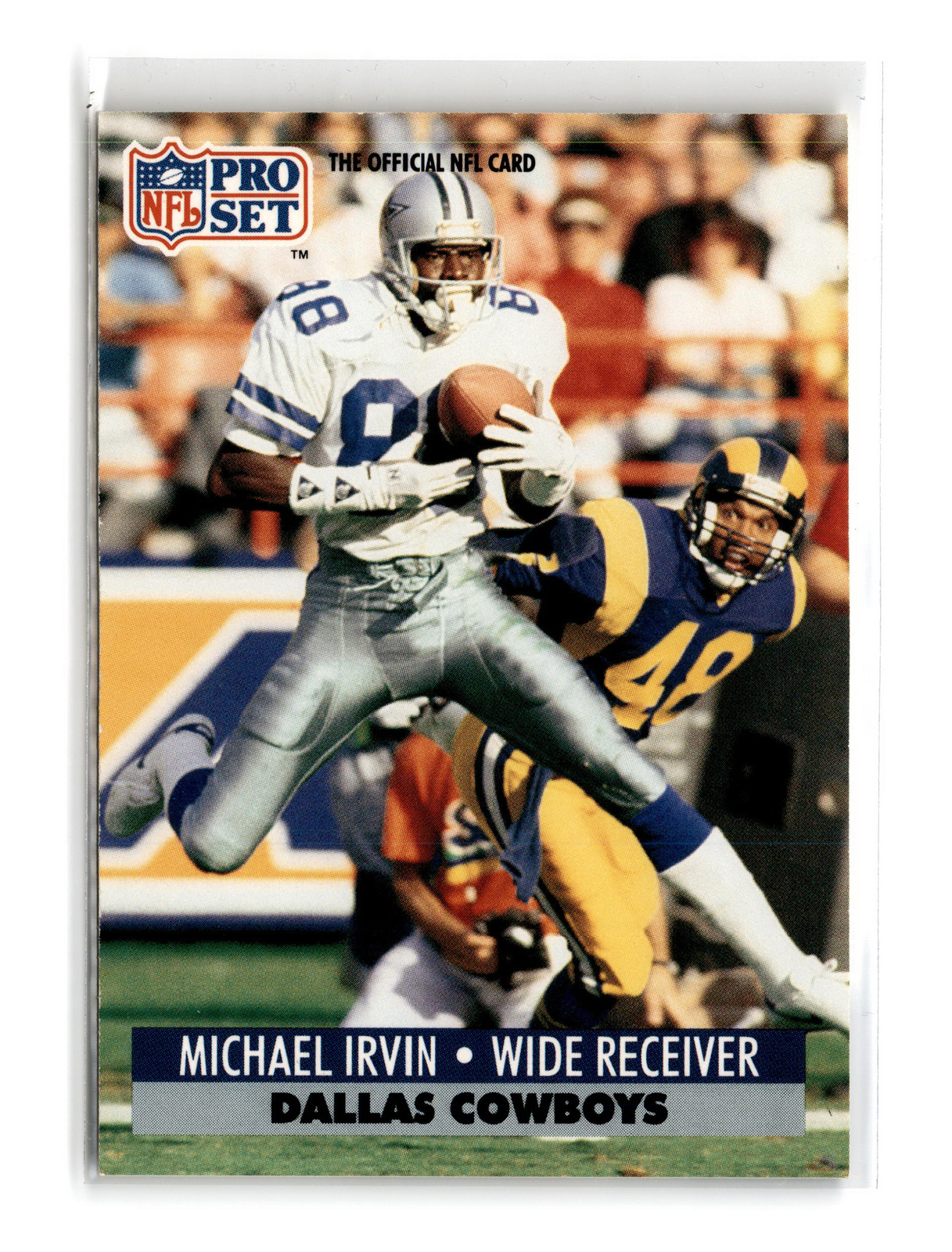 Michael Irvin Football #132 1991 Pro Set FACT Mobil Dallas Cowboys