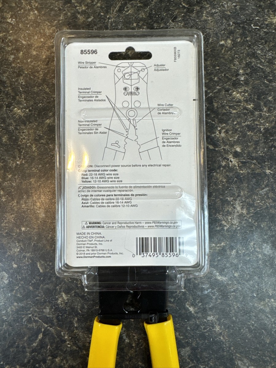 DORMAN 85596 Electrical Wire Stripper/Crimper Self-Adjusting NEW