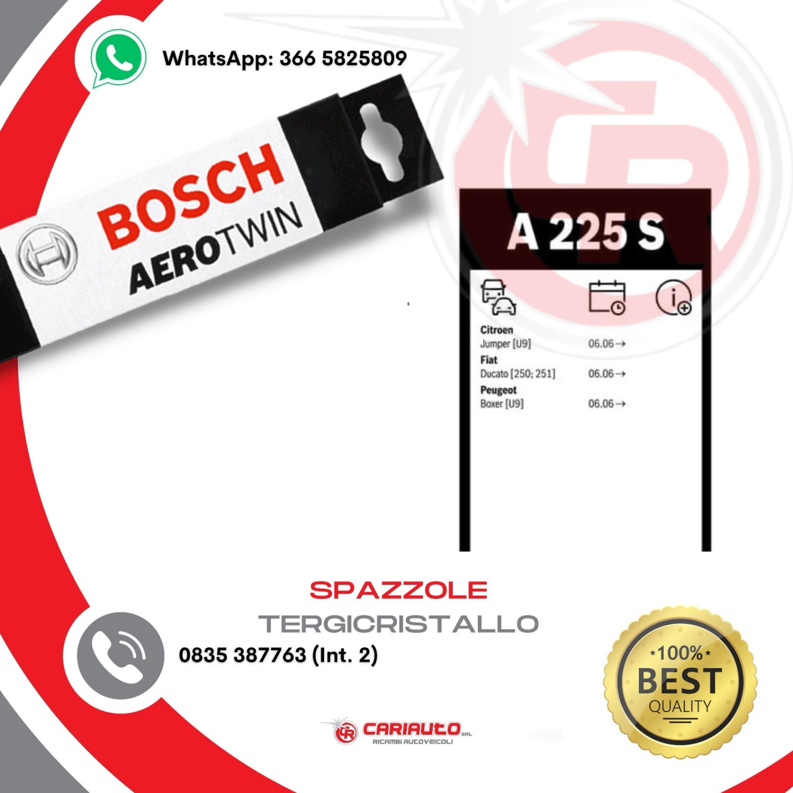 Coppia Spazzole Tergicristallo Anteriori Bosch Fiat Ducato Dal 2006 Jumper Boxer - Miniatura 3