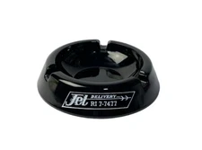 Vintage Jet Delivery Advertisement 4” Black Glass Ashtray Cigarette